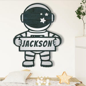 Schattige astronaut naambord SVG digitaal ontwerp. vectorbestand voor laser- en ambachtelijk snijden