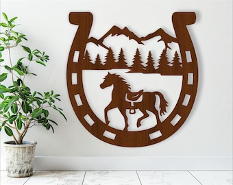 Horse Shoe Wall Art: Laser Cut Farmhouse Decor (Digital Download)