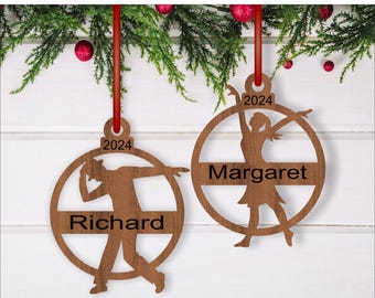 Dancers Christmas Ornaments SVG laser cut, instant download Pdf, Dxf, Ai and Cdr template.