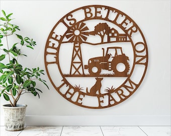 Farm Life Wall Art SVG: Laser Cut Files, Farmhouse Decor (Digital Download)