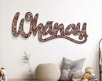 Whanau Word Art SVG Laser Cut File: Kiwiana Wall Decor (Digital Download)