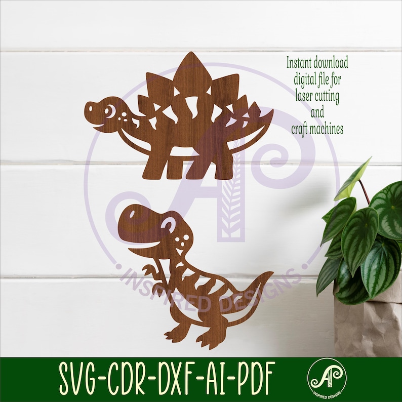 Dinosaur SVG Bundle: Laser Cut Dino Nursery Wall Art (Digital Download) image 4