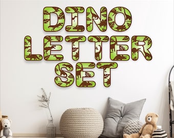 Dinosaur Alphabet SVG: Layered Dino Letters, Laser Cut Files (Digital Download)