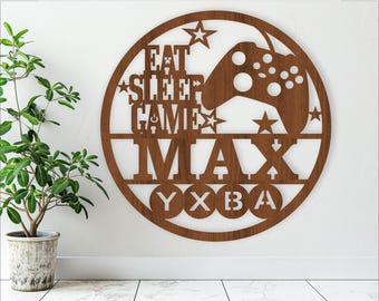 Gamer Name Sign: Laser Cut Video Game personalized Wall Decor (Digital Download)