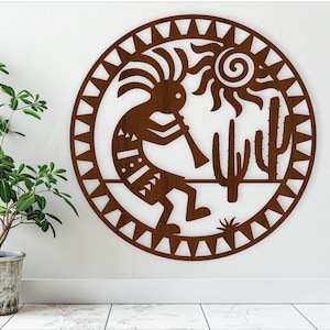 Arte mural Kokopelli: archivo cortado con láser, SVG, vector (descarga digital)