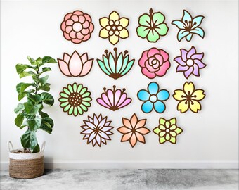 Flower Designs Laser Cut Files: 15 SVG Vector Shapes (Digital Download)