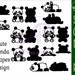 Panda Animal Laser Cut File Shapes. 8 Two Layer Vector Files SVG, Ai ...