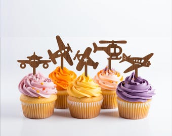 Airplane Cupcake Toppers: Laser Cut SVG Templates (Digital Download)