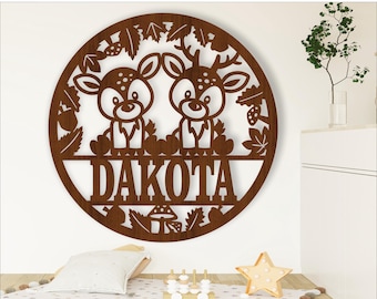 Deer Name Sign: Laser Cut Animal Wall Decor (Digital Download)