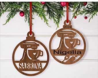 Cake Mixer Christmas Ornament SVG Laser Cut Template (Digital Download)