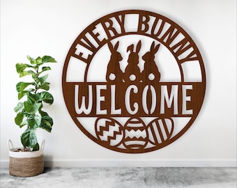 Easter Bunny Welcome Sign Laser Cut File (Digital Download)