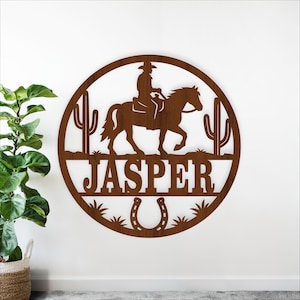 Cowboy Horse Name Sign Western Nursery Ranch Bedroom Wall Art (Digital Download)