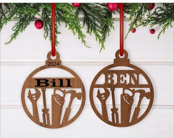 Tools Christmas Ornaments SVG laser cut, instant download Pdf, Dxf, Ai and Cdr template.