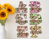 Butterfly Monogram SVG - Girls Room Laser Cut Name Sign Template - Alphabet Letter (Digital Download)