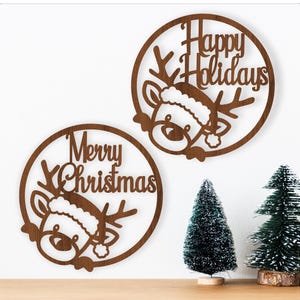 Weihnachten Rentier Wandkunst, SVG-Datei vektor, ai, cdr, dxf sofort download, digitales design, laser cut, wandkunst weihnachtsthema