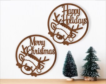 Christmas Reindeer Wall Art SVG Laser Cut Files (Digital Download)