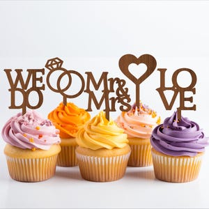 Hochzeit Topper, 6 Designs SVG Laser geschnitten, sofortiger Download Pdf, Dxf, Ai und Cdr Vorlage.