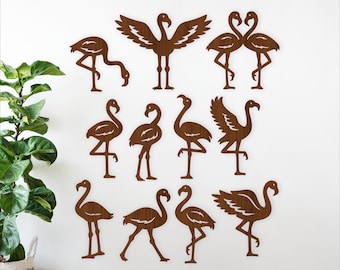 Flamingo SVG Bundle, 11 Flamingo Silhouettes, Laser Cut Files (Digital Download)