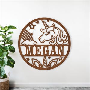 Unicorn Name Sign SVG – Fantasy Laser Cut File, Kids Room Wall Decor (Digital Download)