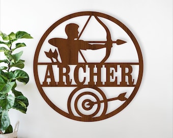 Archery name sign laser cut SVG file -Archer personalized sign (digital download)