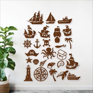 Nautical Laser Cut Shapes: SVG ocean cut out wall decor for kids (Digital Download)