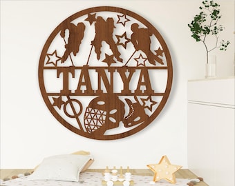 Ringette Name Sign: Laser Cut Sports Decor (Digital Download)