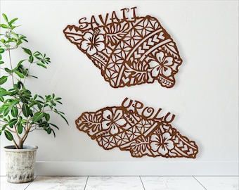 Samoa Map Laser Cut File: Savai'i & Upolu Wall Decor (Digital Download)