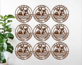 Vegetable Garden Sign SVG Bundle - Grandma Grandpa Mum Dad Poppa - Laser Cut (Digital Download)