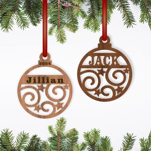 Redemoinhos e estrelas Enfeites de Natal SVG cortados a laser, download instantâneo de modelos em PDF, Dxf, Ai e Cdr.