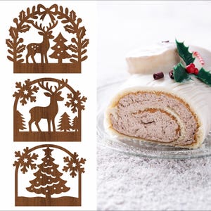 Laser Cut Yule Log Ends & Toppers: Christmas SVG Files (Digital Download)