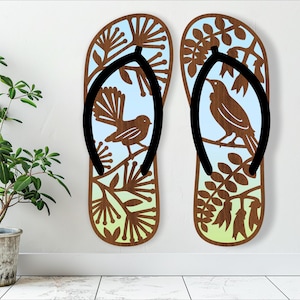 Design de pássaros nativos da Nova Zelândia 2 arquivo SVG cortado a laser, decoração de parede. Arte de parede Kiwiana, arquivo vetorial ai, cdr, dxf, pdf download instantâneo