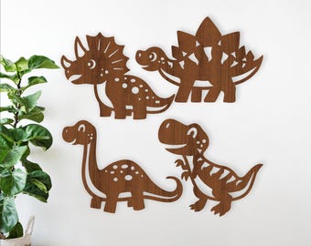 Dinosaur SVG Bundle: Laser Cut Wall Art Designs for Kids’ Nursery (digital download)