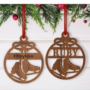 Ice Skating Christmas Ornament SVG Laser Cut Template (Digital Download)