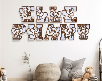 Elephant Alphabet Letter Set: Layered SVG Vector Files (Digital Download)