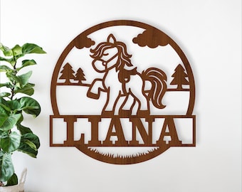 Horse Name Sign: Laser Cut Horse Nursery Decor SVG (Digital Download)