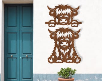 Highland Cow Laser Cut SVG: Farm Animal Cut Out Shapes (Digital Download)