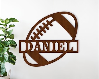 Football Name Sign SVG - Sports Personalized Laser Cut Template (Digital Download)