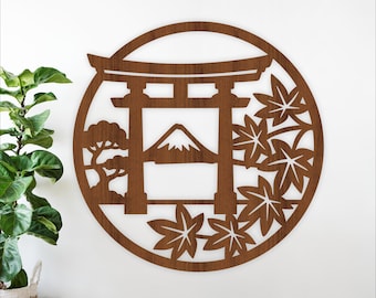 Torii Gate Japanese wall art SVG - Laser cut Japan theme silhouette sign (digital download)