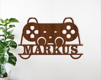 Game Controller Name Sign - Gamer Personalized Laser Cut SVG Wall Art (Digital Download)
