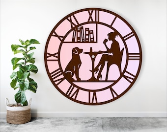 Dog Cafe Wall Clock Laser Cut Files: SVG (Digital Download)