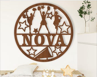 Cheerleading Name Sign: Laser Cut SVG Template (Digital Download)
