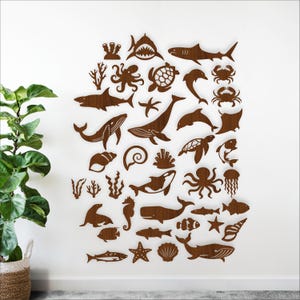 Under the Sea SVG Bundle: 23 ocean Laser Cut Files for Nursery Decor (digital download)