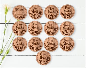 Sports Balls Baby Milestone Discs SVG Files: Nursery Theme (Digital Download)