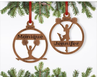 Cheerleader Christmas Ornament SVG Laser Cut Template (Digital Download)