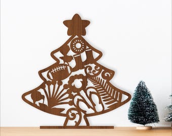 Christmas tree stand, laser cut file, New Zealand icons. vector file SVG, ai, cdr, dxf instant download