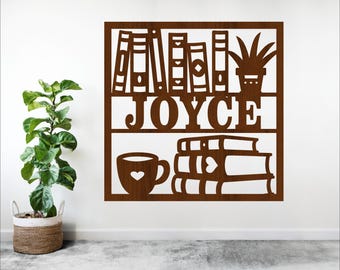 Book Lover Name Sign: Laser Cut Template (Digital Download)