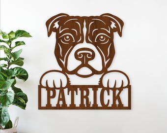 Pitbull Name Sign SVG, Laser Cut Dog Lovers Wall Art (Digital Download)