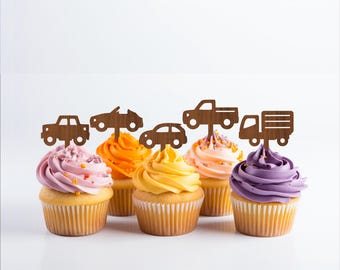 Vehicle Cupcake Toppers: Laser Cut Car Designs (Digital Download)