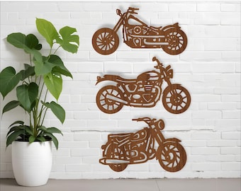 Motorbike Wall Art SVG Bundle: 3 Laser Cut Designs (Digital Download)