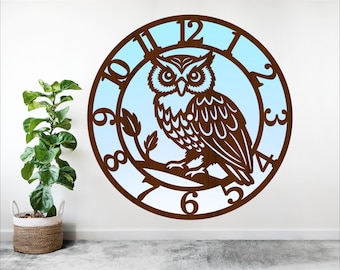 Owl Wall Clock Laser Cut File: SVG Template (Digital Download)